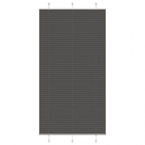 Plisségardin - sort 100×200 cm, stofbredde 99,4 cm, polyester