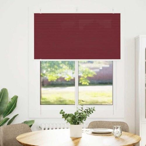 Plisségardin bordeauxrød 110×100 cm - stofbredde 109,4 cm