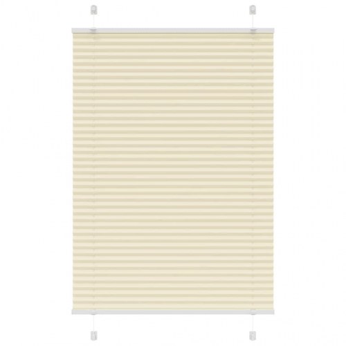 Plisségardin - creme, 100×100 cm, stofbredde 99,4 cm, polyester