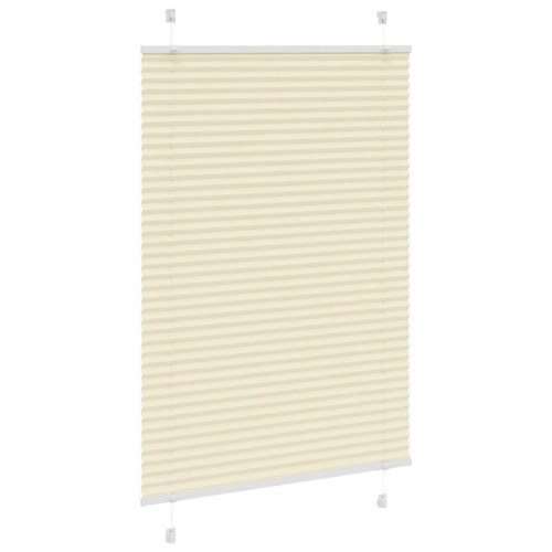 Plisségardin - creme, 100×100 cm, stofbredde 99,4 cm, polyester