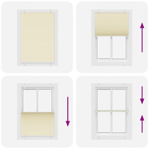 Plisségardin - creme, 100×100 cm, stofbredde 99,4 cm, polyester