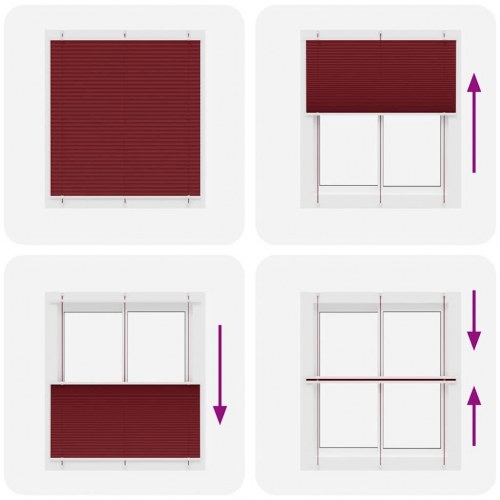 Plisségardin bordeauxrød 120×100 cm - stofbredde 119,4 cm