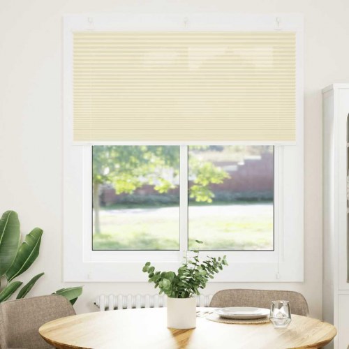 Plisségardin - creme 120×150 cm, stofbredde 119,4 cm, polyester