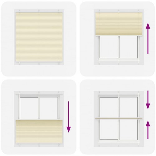 Plisségardin - creme 120×150 cm, stofbredde 119,4 cm, polyester