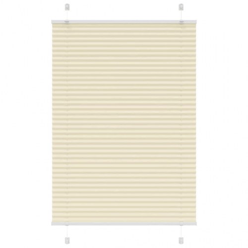 Plisségardin - creme, 85×150 cm (stofbredde 84,4 cm) i polyester