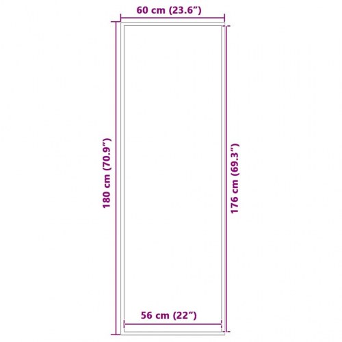 Dørmåtte antracit 60 × 180 cm - skridsikker og vaskbar