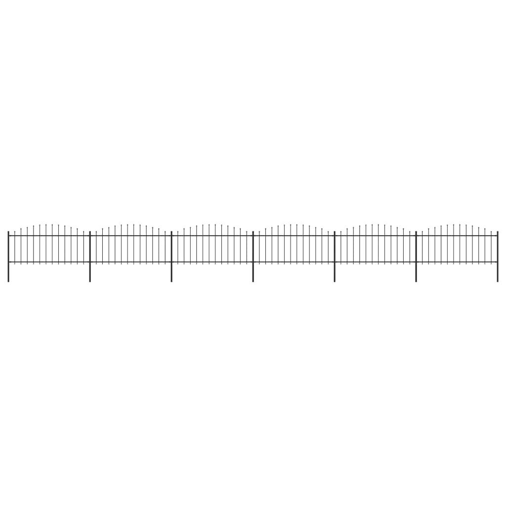 Havehegn med spydtop (0,5-0,75) x 10,2 m sort stål