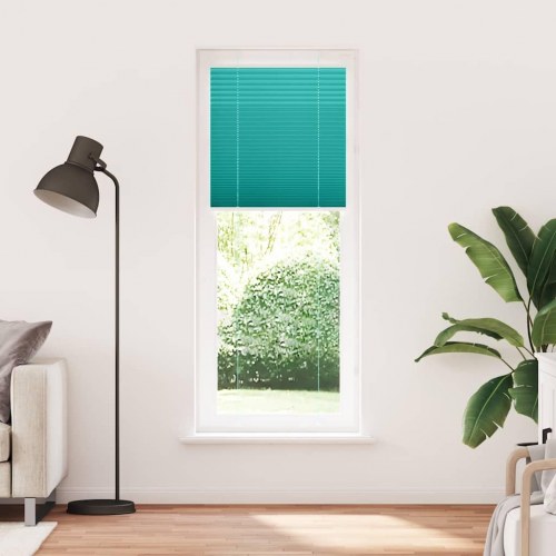 Plisségardin - petroleum grøn 75×200 cm, stofbredde 74,4 cm, polyester