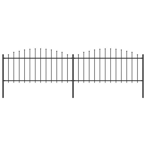 Havehegn med spydtop (0,5-0,75) x 3,4 m sort stål