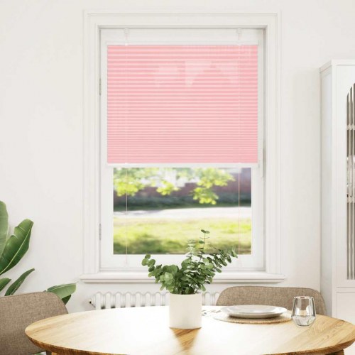 Plisségardin - lyserød 75×100 cm, stofbredde 74,4 cm, polyester