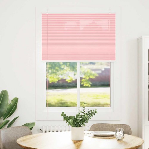 Plisségardin - lyserød 85×150 cm, stofbredde 84,4 cm, polyester