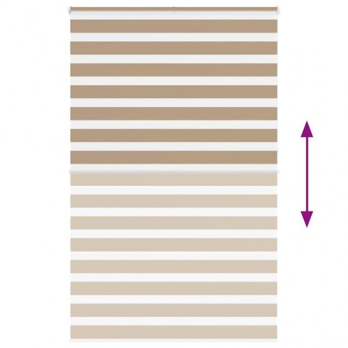Zebragardin sandbrun 145×230 cm - stofbredde 140,9 cm, polyester