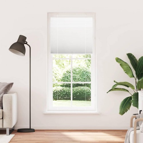 Plisségardin - hvid 90×200 cm, stofbredde 89,4 cm, polyester