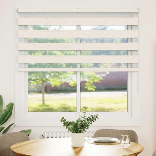 Zebragardin - marmorbeige 145×100 cm, stofbredde 140,9 cm, polyester
