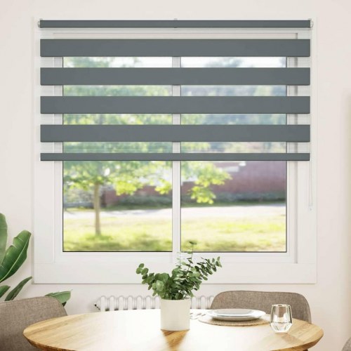 Zebragardin mørkegrå 145×100 cm - stofbredde 140,9 cm, polyester