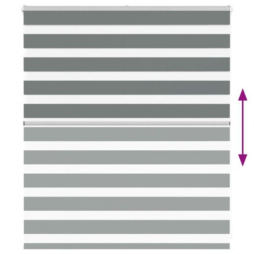 Zebragardin mørkegrå 120×100 cm - stofbredde 115,9 cm, polyester