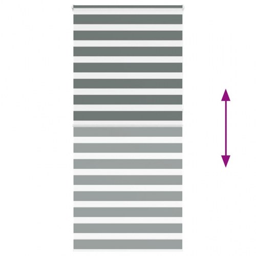 Zebragardin mørkegrå 95×230 cm - stofbredde 90,9 cm i polyester