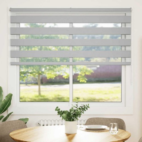 Zebragardin - lysegrå 165×100 cm, stofbredde 160,9 cm, polyester