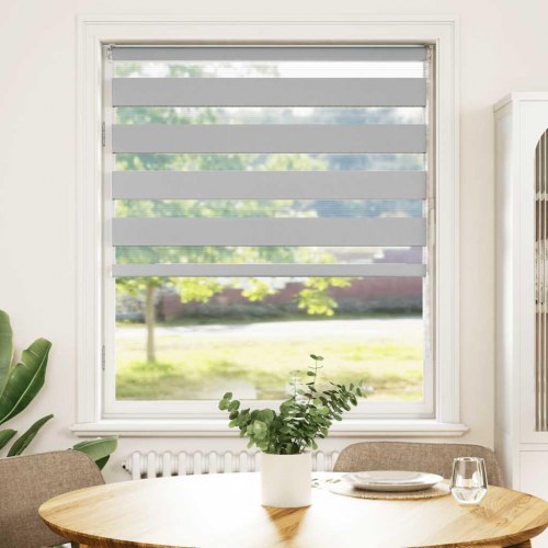 Zebragardin - lysegrå 110×150 cm, stofbredde 105,9 cm, polyester