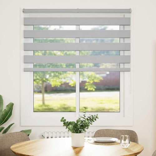 Zebragardin - lysegrå 135×100 cm, stofbredde 130,9 cm - polyester