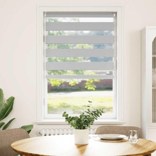 Zebragardin - lysegrå 70×100 cm, stofbredde 65,9 cm, polyester