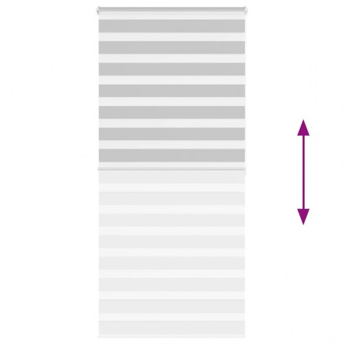 Zebragardin - lysegrå 105×200 cm, stofbredde 100,9 cm, polyester