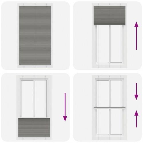 Plisségardin antracit 105×200 cm - stofbredde 104,4 cm, polyester