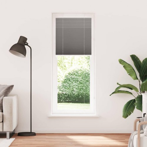 Plisségardin - antracit, 75×200 cm, stofbredde 74,4 cm, polyester