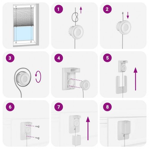 Plisségardin - antracit, 75×200 cm, stofbredde 74,4 cm, polyester