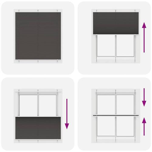 Plisségardin Sort 115x150 cm Stofbredde 114,4 cm Polyester