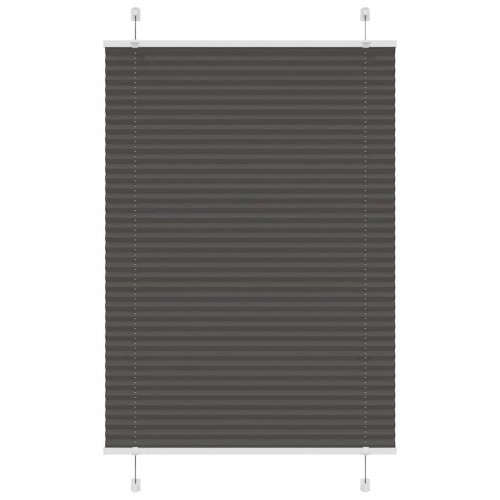 Plisségardin - sort 95×100 cm, stofbredde 94,4 cm, polyester