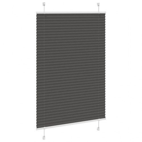 Plisségardin - sort 95×100 cm, stofbredde 94,4 cm, polyester