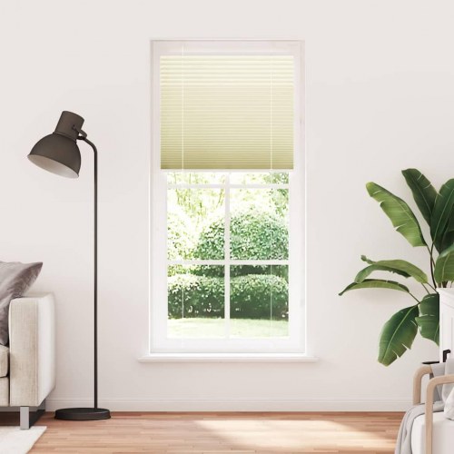 Plisségardin - creme, 100×200 cm, polyester (stofbredde 99,4 cm)