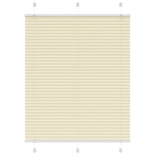 Plisségardin - creme, 105×100 cm (stofbredde 104,4 cm), polyester