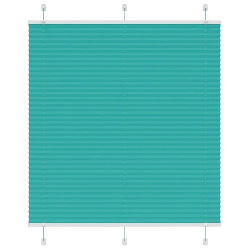 Plisségardin - petroleum grøn, 115 × 150 cm, stofbredde 114,4 cm, polyester