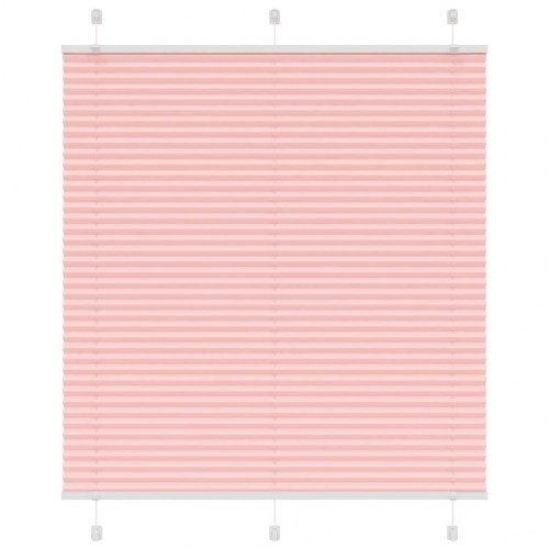 Plisségardin - lyserød 120×100 cm, stofbredde 119,4 cm, polyester