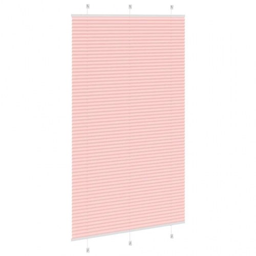 Plisségardin lyserød 115×200 cm - polyester, stofbredde 114,4 cm