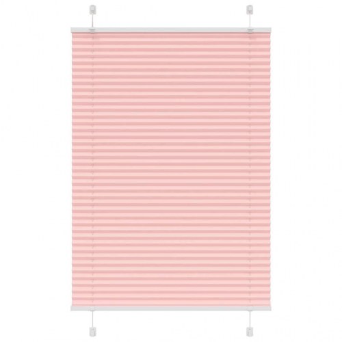 Plisségardin - lyserød 85×100 cm, stofbredde 84,4 cm - polyester