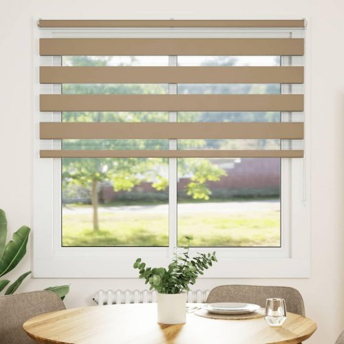 Zebragardin - sandbrun 145×150 cm, stofbredde 140,9 cm, polyester