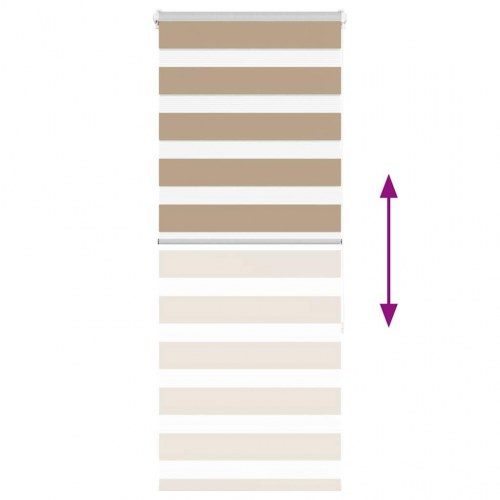 Zebragardin sandbrun 65×150 cm - stofbredde 60,9 cm, polyester