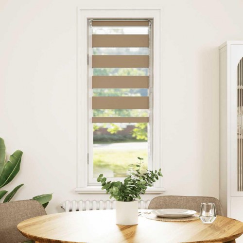 Zebragardin - sandbrun 40×150 cm, stofbredde 35,9 cm, polyester