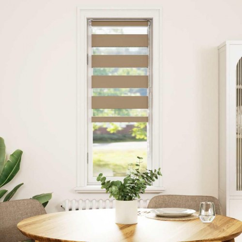 Zebragardin sandbrun 50×150 cm - stofbredde 45,9 cm i polyester