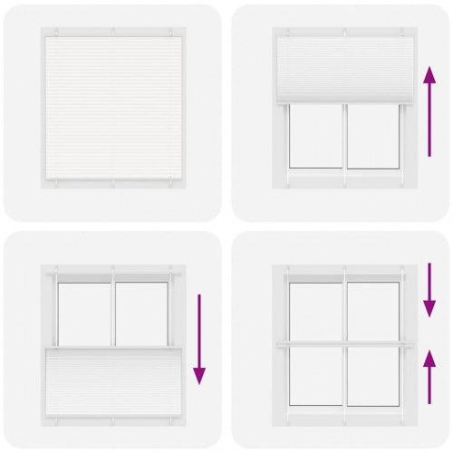 Plisségardin hvid 120×150 cm - stofbredde 119,4 cm, polyester