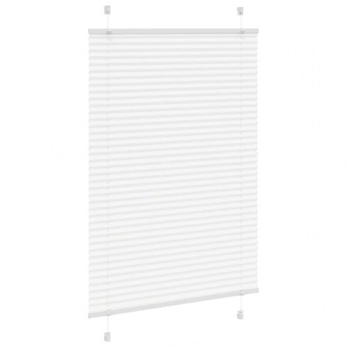 Plisségardin - hvid 90×100 cm, stofbredde 89,4 cm, polyester