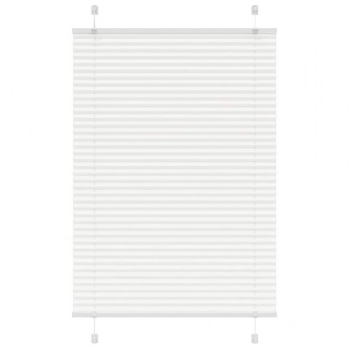 Plisségardin - hvid 100×100 cm, stofbredde 99,4 cm, polyester