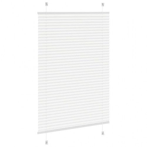 Plisségardin - hvid 100×100 cm, stofbredde 99,4 cm, polyester