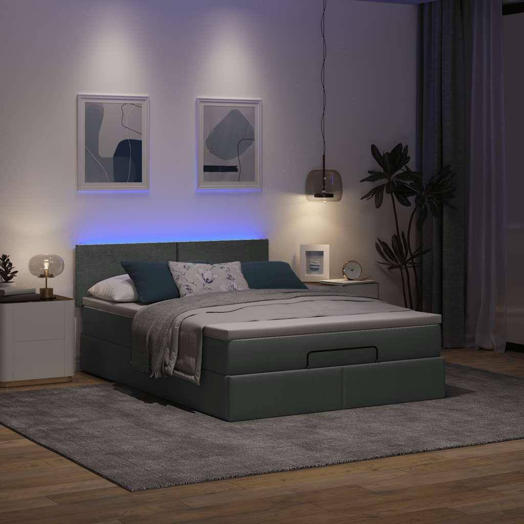 Ottoman Seng Med Madras 140x190 Cm Stof Mørkegrå