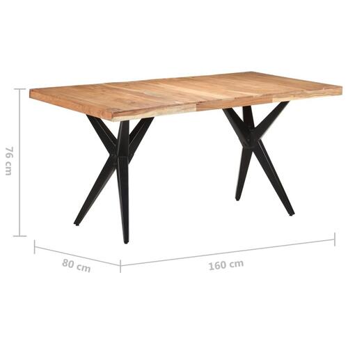 Spisebord 160x80x76 cm massivt akacietræ