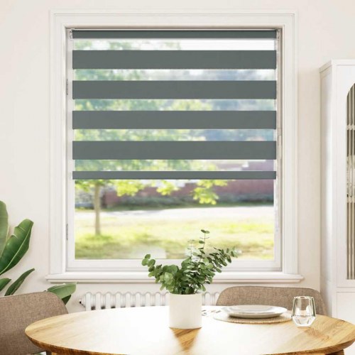 Zebragardin mørkegrå 95×100 cm - stofbredde 90,9 cm, polyester