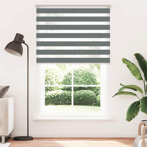 Zebragardin mørkegrå 140×200 cm - stofbredde 135,9 cm, polyester